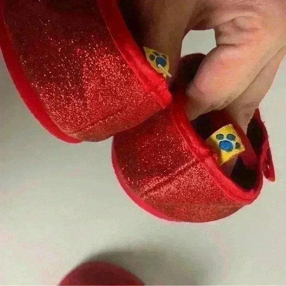 Build A Bear Workshop Glitter Ruby Slippers Red Mary Jane Shoes Accessories - Picture 4 of 6